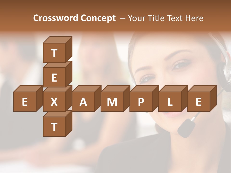 A Woman With A Headset Is Smiling For The Camera PowerPoint Template