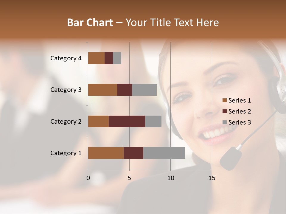 A Woman With A Headset Is Smiling For The Camera PowerPoint Template