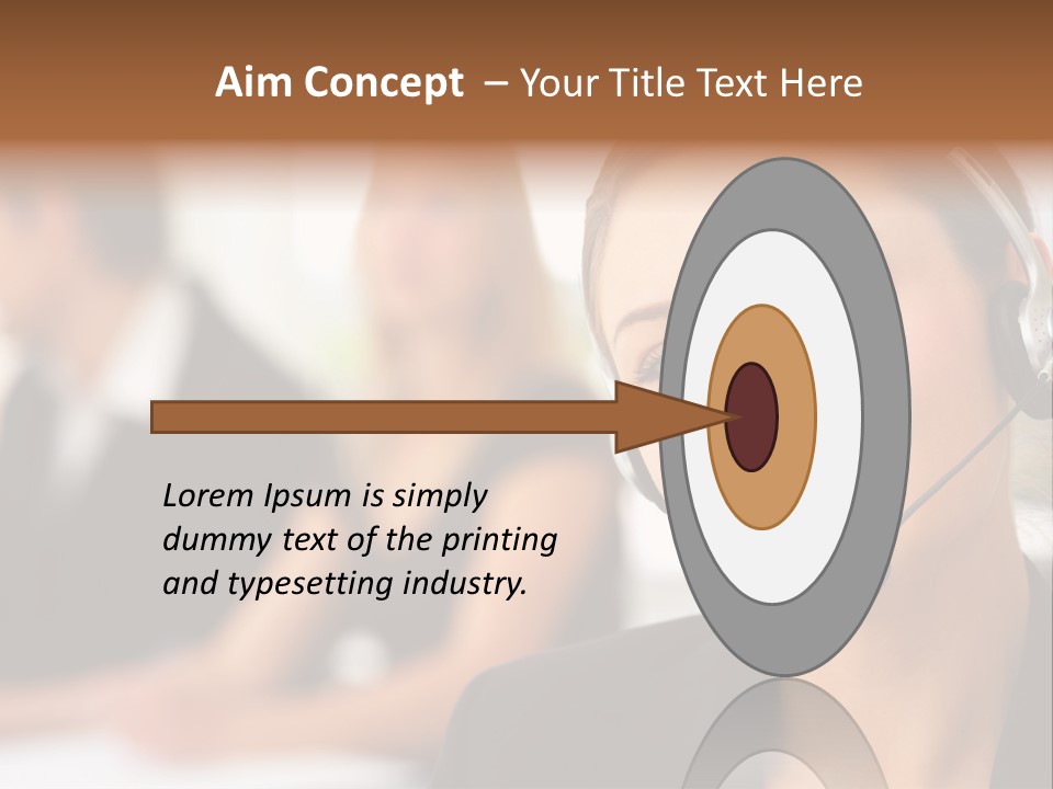 A Woman With A Headset Is Smiling For The Camera PowerPoint Template