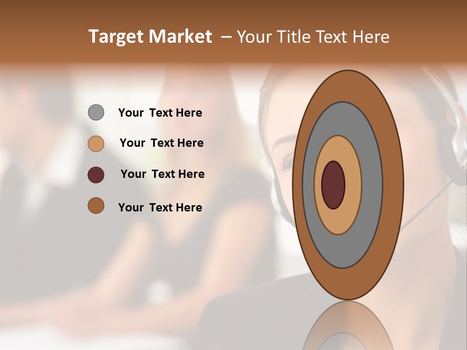 A Woman With A Headset Is Smiling For The Camera PowerPoint Template