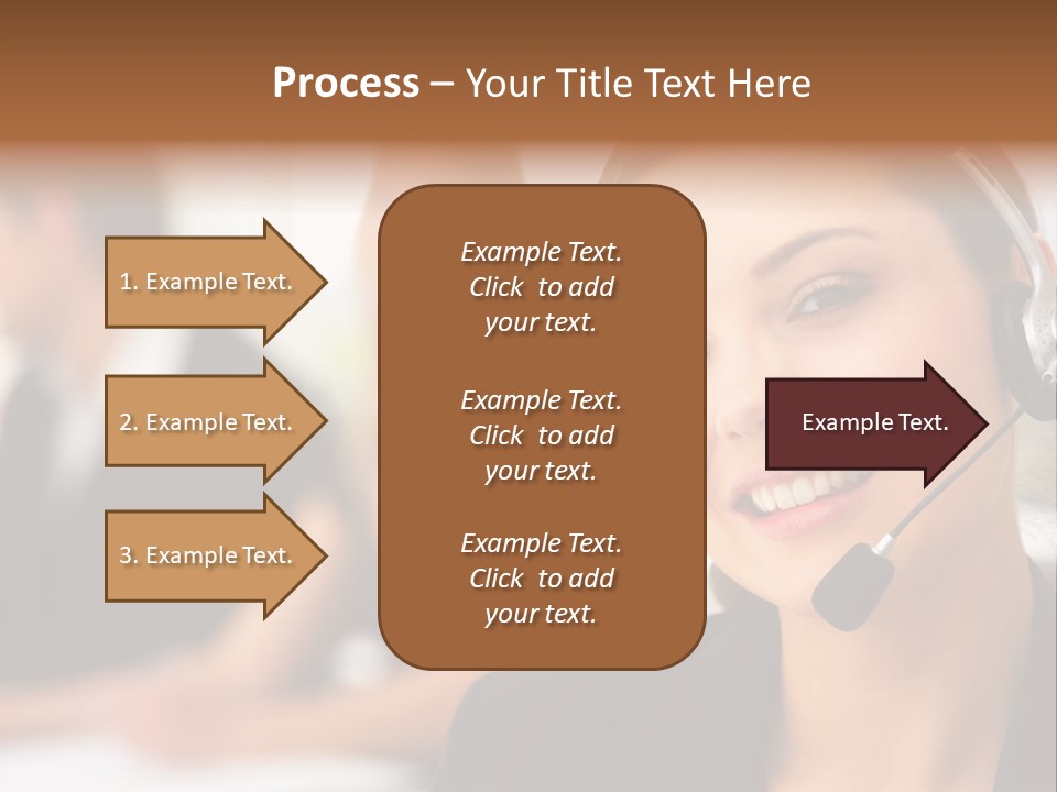 A Woman With A Headset Is Smiling For The Camera PowerPoint Template