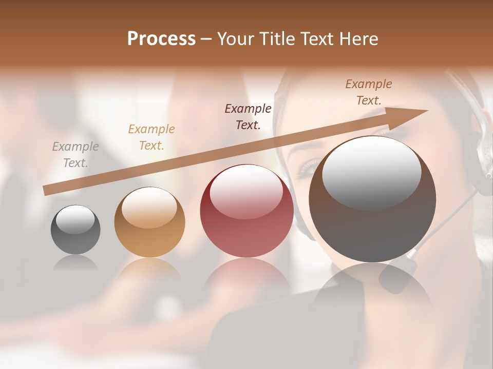 A Woman With A Headset Is Smiling For The Camera PowerPoint Template