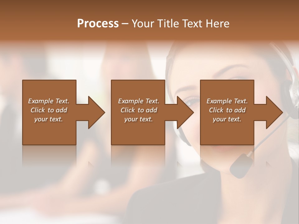 A Woman With A Headset Is Smiling For The Camera PowerPoint Template