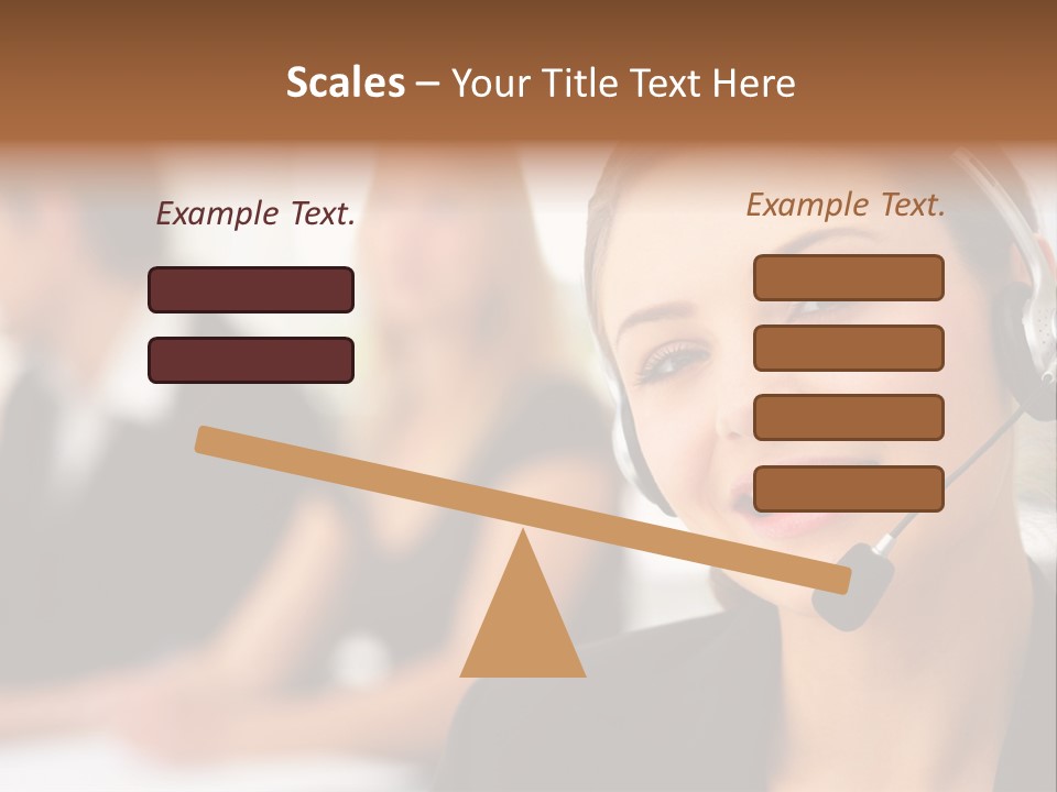 A Woman With A Headset Is Smiling For The Camera PowerPoint Template