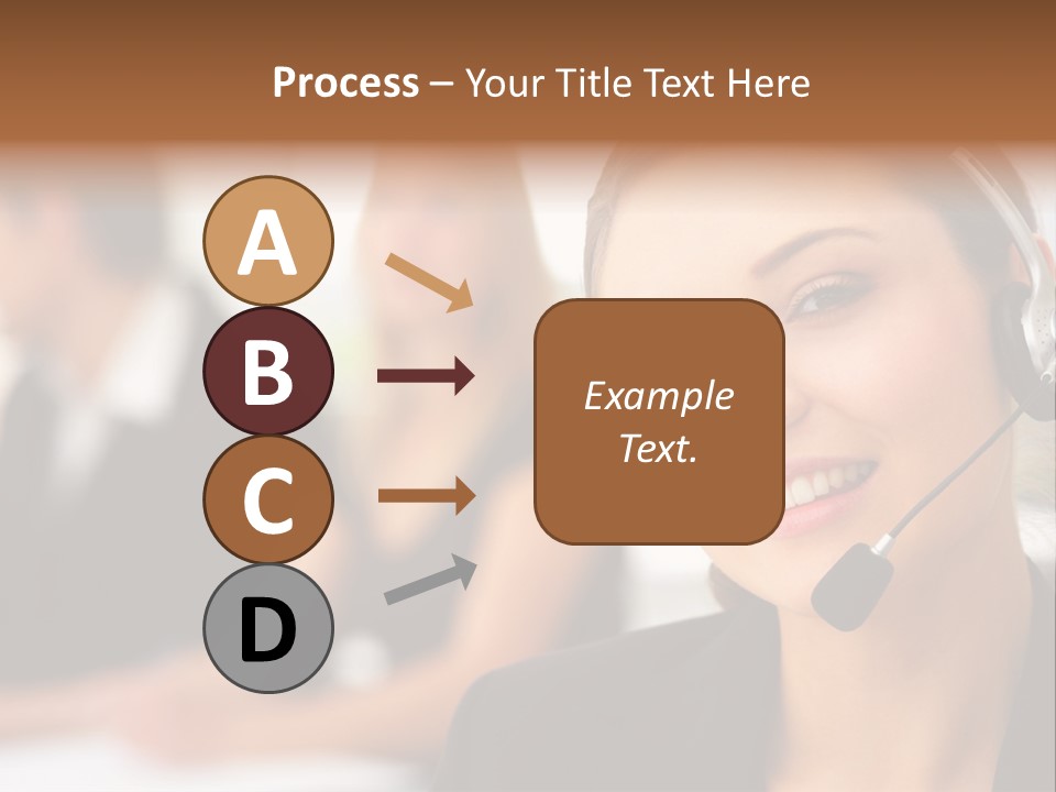 A Woman With A Headset Is Smiling For The Camera PowerPoint Template