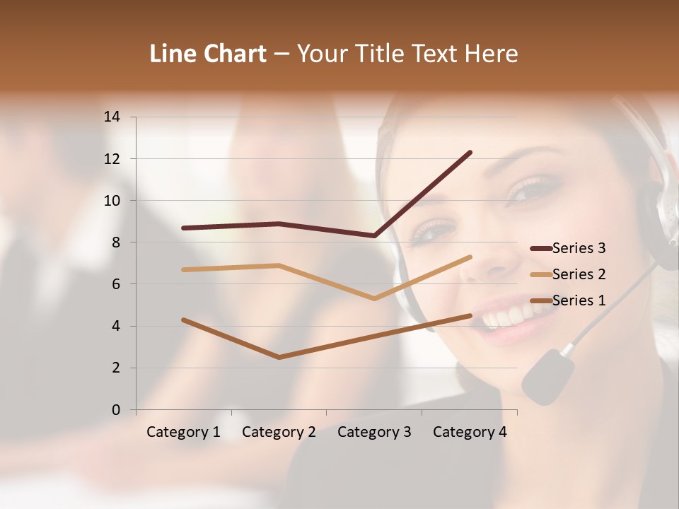 A Woman With A Headset Is Smiling For The Camera PowerPoint Template