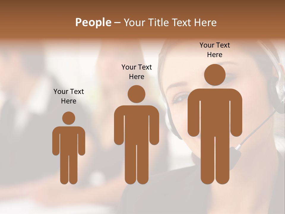 A Woman With A Headset Is Smiling For The Camera PowerPoint Template