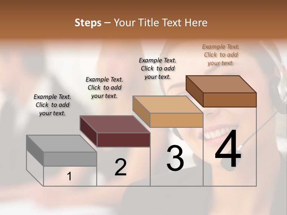 A Woman With A Headset Is Smiling For The Camera PowerPoint Template