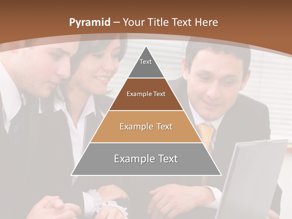 A Group Of People Sitting At A Table With A Laptop PowerPoint Template