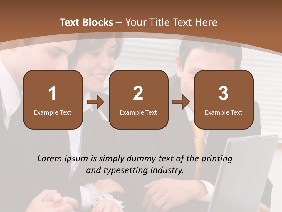 A Group Of People Sitting At A Table With A Laptop PowerPoint Template