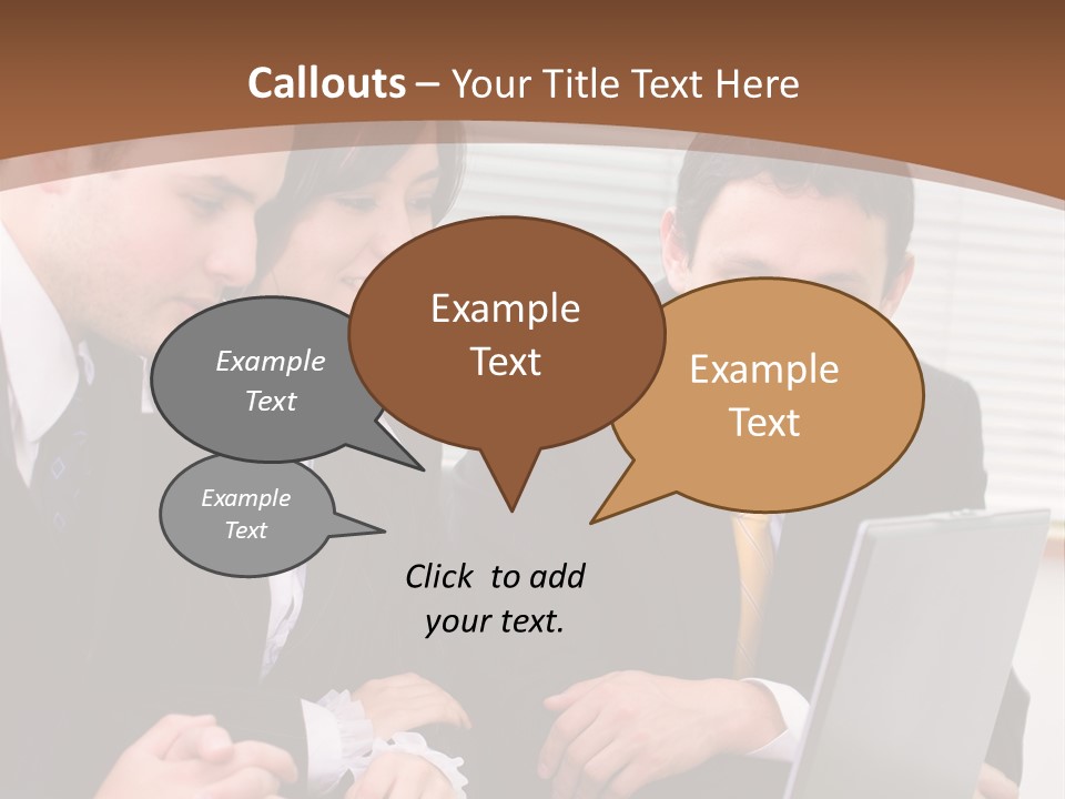 A Group Of People Sitting At A Table With A Laptop PowerPoint Template