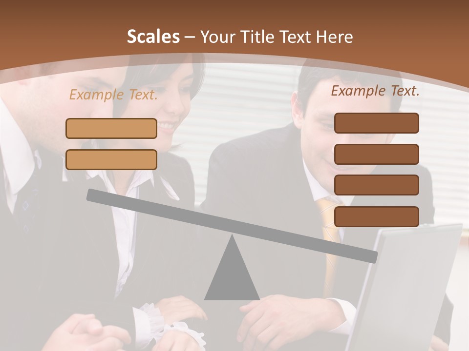 A Group Of People Sitting At A Table With A Laptop PowerPoint Template