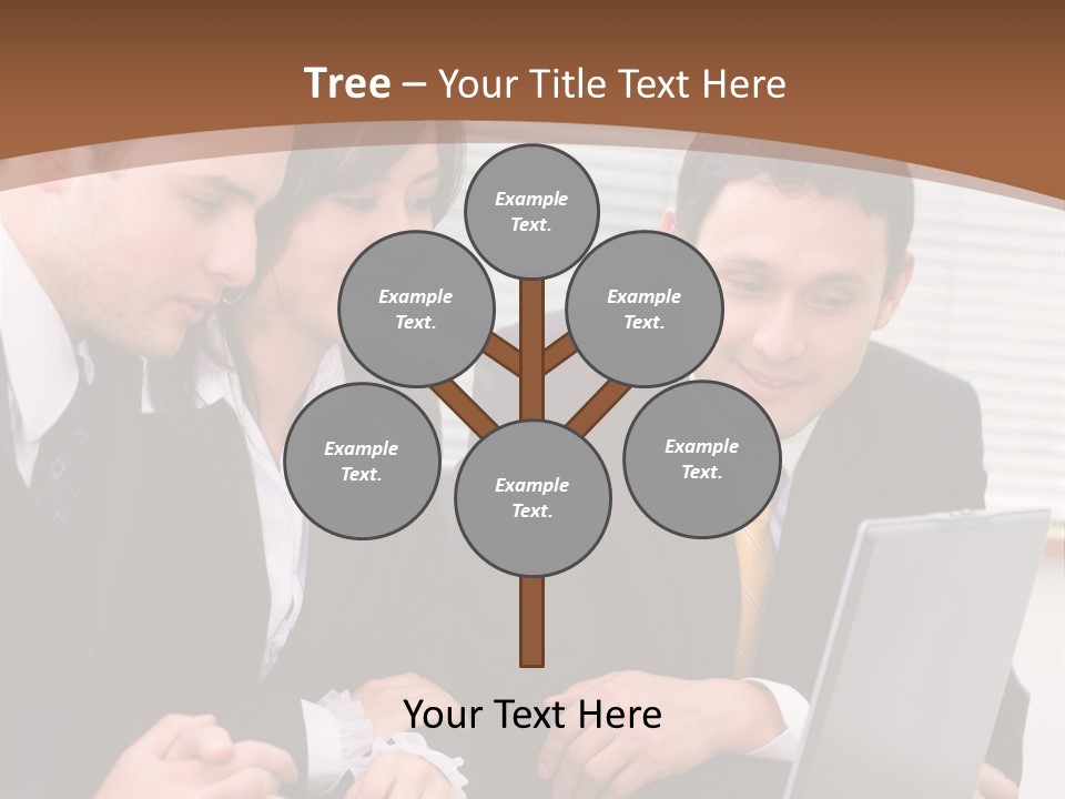 A Group Of People Sitting At A Table With A Laptop PowerPoint Template