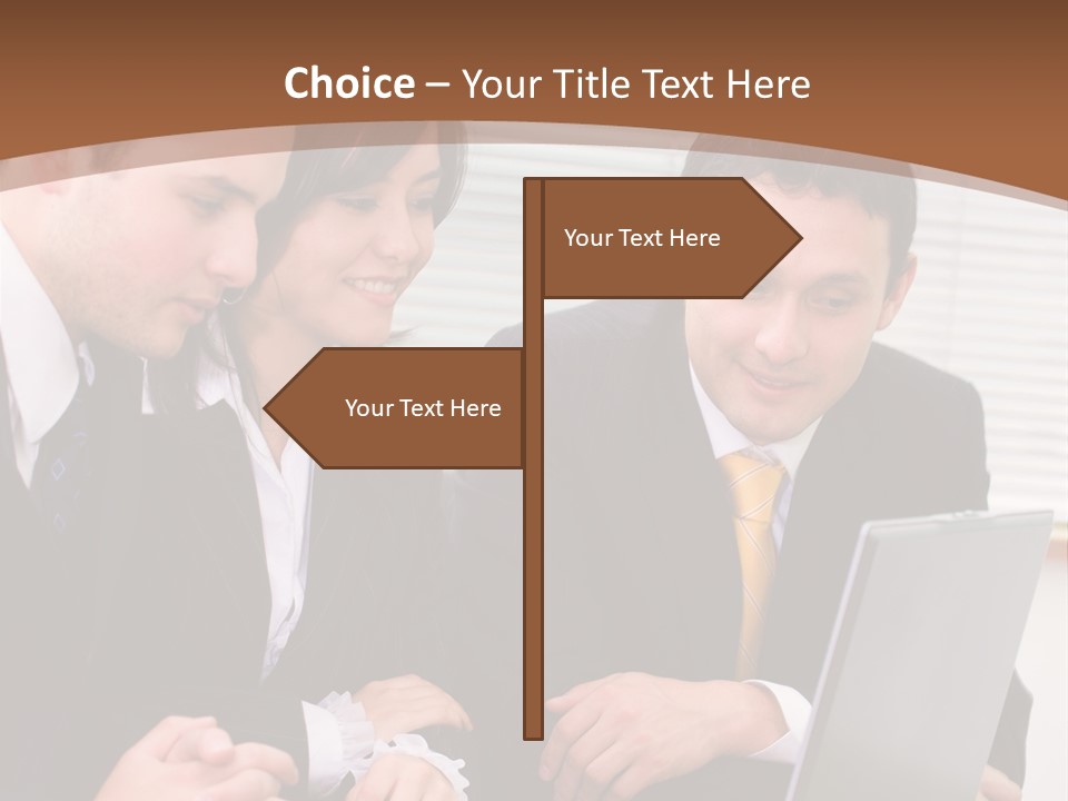 A Group Of People Sitting At A Table With A Laptop PowerPoint Template