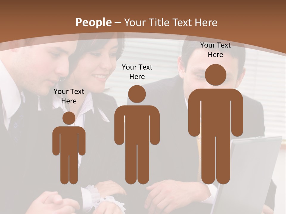 A Group Of People Sitting At A Table With A Laptop PowerPoint Template