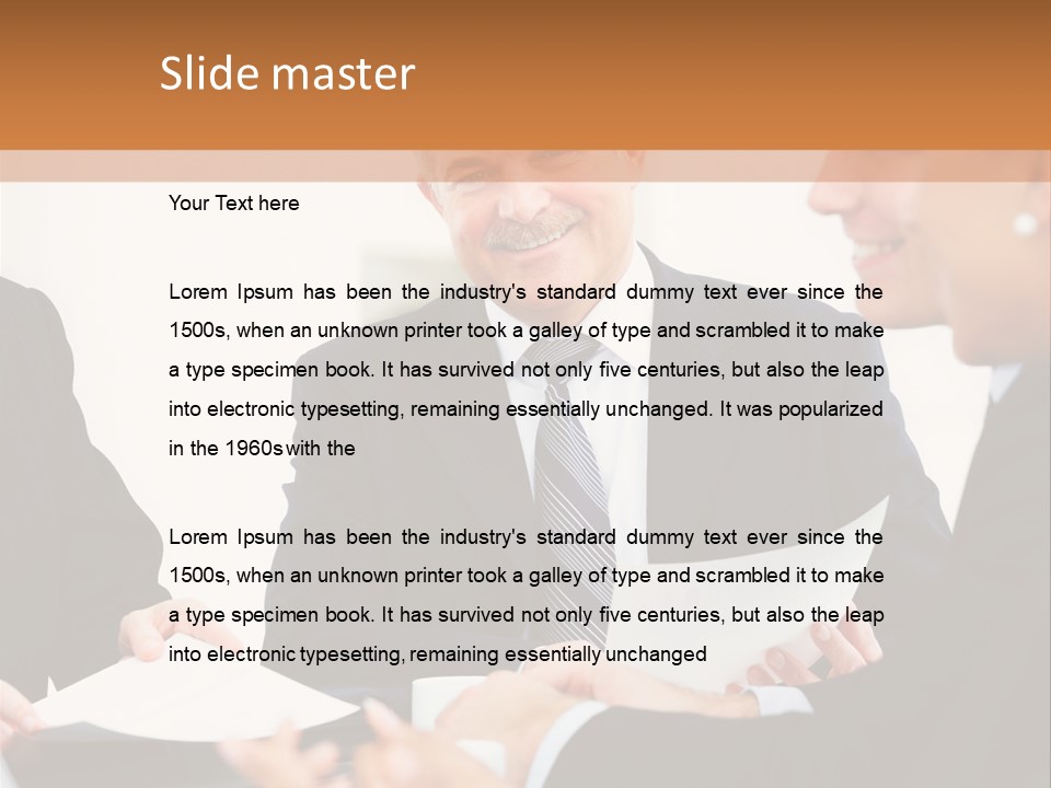 A Group Of Business People Sitting Around A Table PowerPoint Template