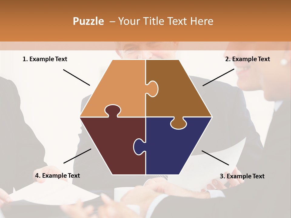 A Group Of Business People Sitting Around A Table PowerPoint Template