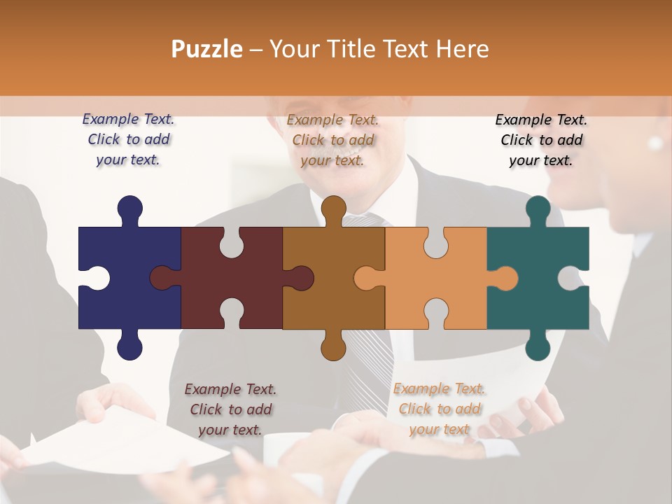 A Group Of Business People Sitting Around A Table PowerPoint Template