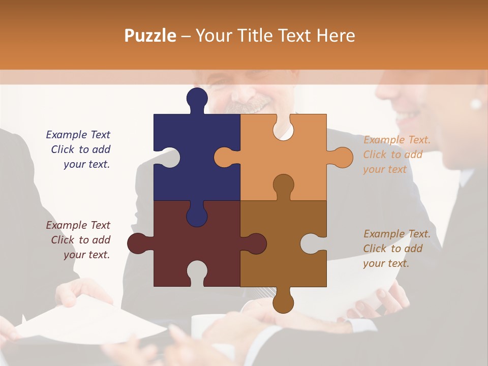 A Group Of Business People Sitting Around A Table PowerPoint Template