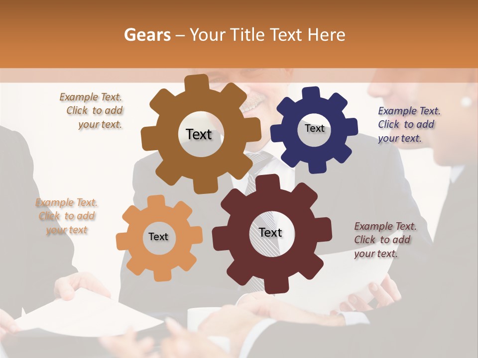 A Group Of Business People Sitting Around A Table PowerPoint Template