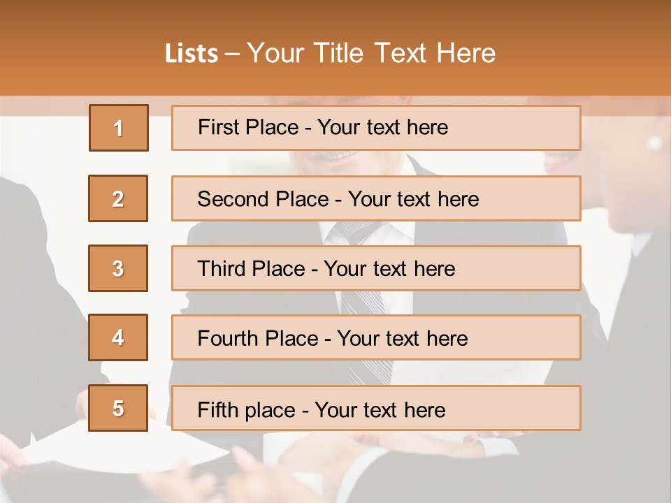 A Group Of Business People Sitting Around A Table PowerPoint Template