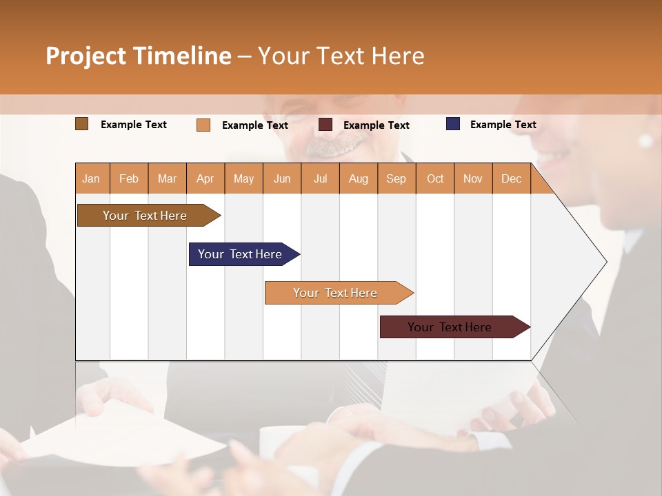 A Group Of Business People Sitting Around A Table PowerPoint Template