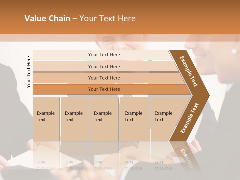 A Group Of Business People Sitting Around A Table PowerPoint Template