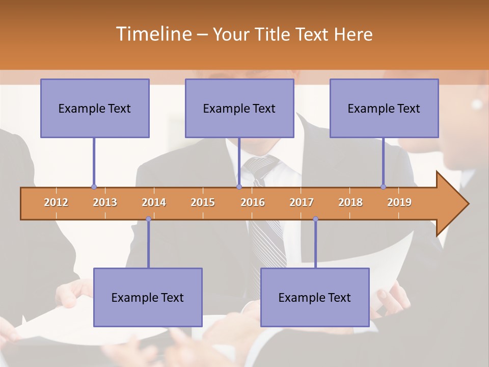 A Group Of Business People Sitting Around A Table PowerPoint Template