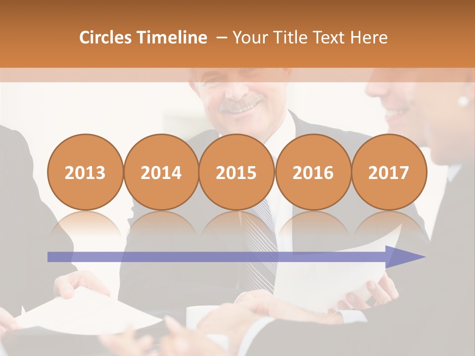 A Group Of Business People Sitting Around A Table PowerPoint Template