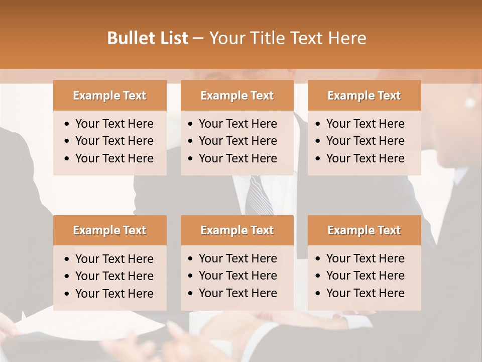 A Group Of Business People Sitting Around A Table PowerPoint Template
