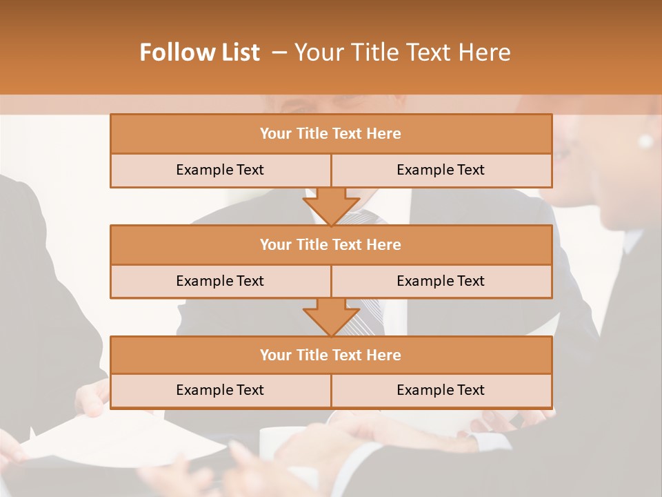 A Group Of Business People Sitting Around A Table PowerPoint Template