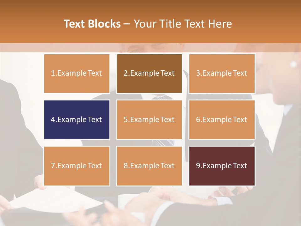 A Group Of Business People Sitting Around A Table PowerPoint Template