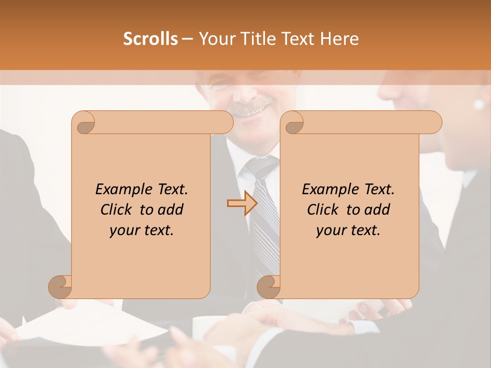 A Group Of Business People Sitting Around A Table PowerPoint Template