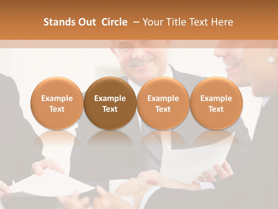 A Group Of Business People Sitting Around A Table PowerPoint Template