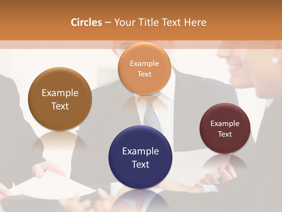 A Group Of Business People Sitting Around A Table PowerPoint Template