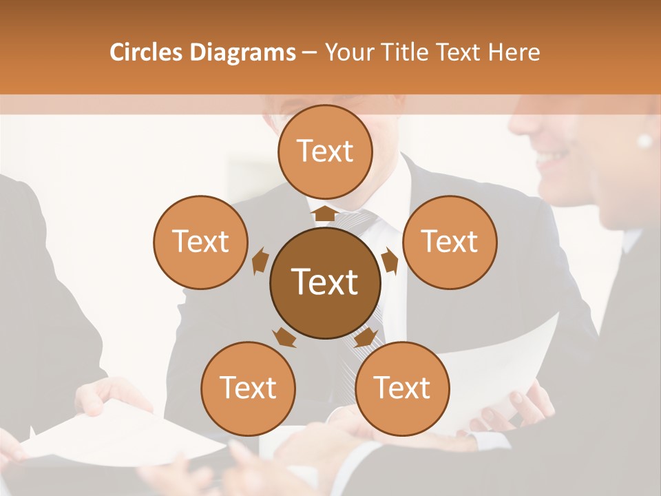 A Group Of Business People Sitting Around A Table PowerPoint Template