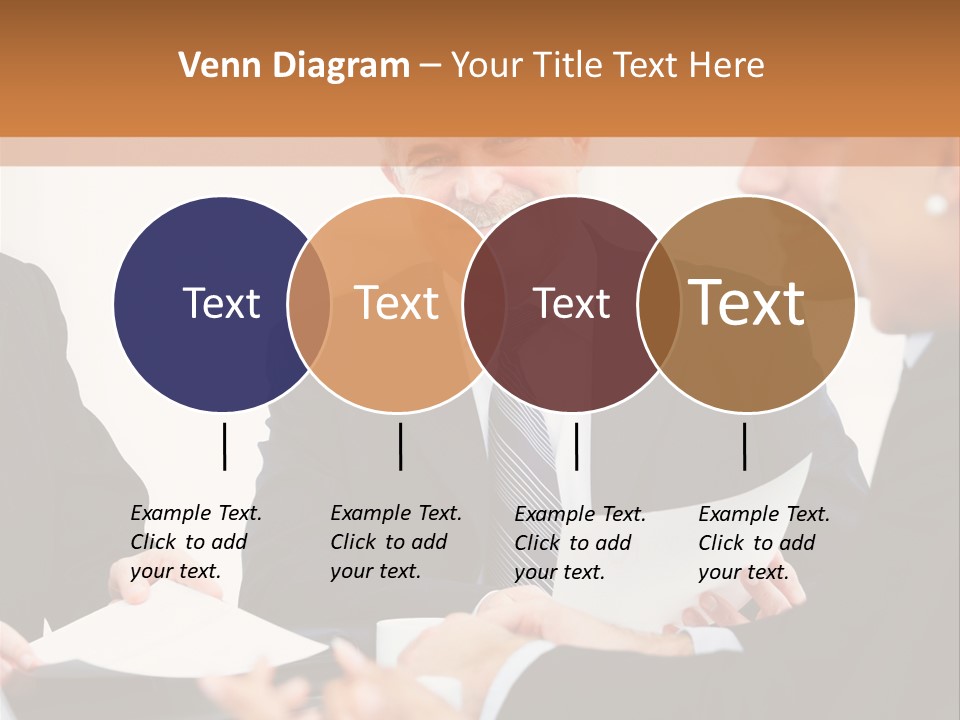 A Group Of Business People Sitting Around A Table PowerPoint Template