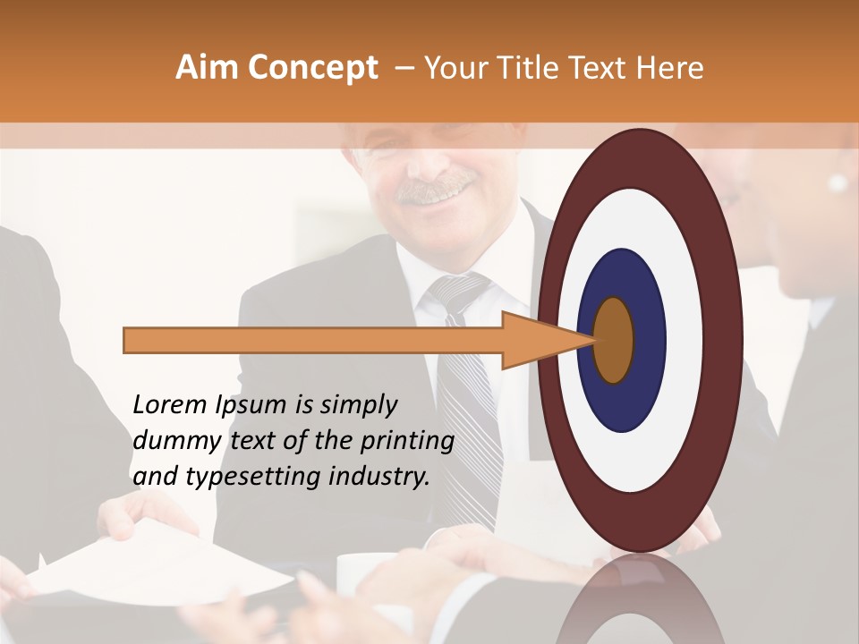 A Group Of Business People Sitting Around A Table PowerPoint Template