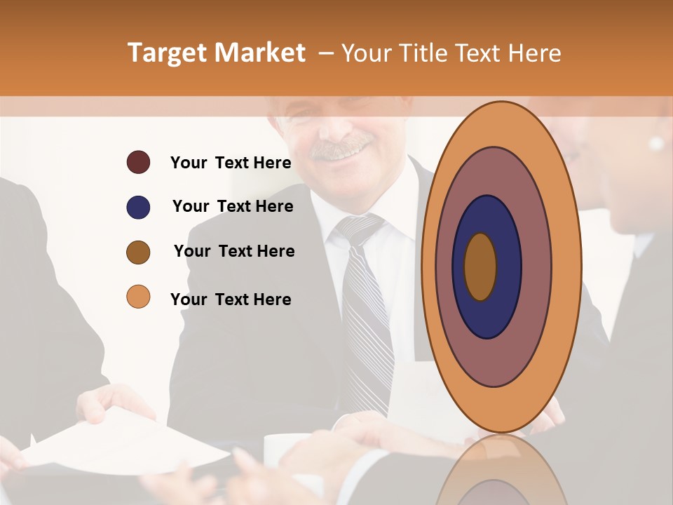 A Group Of Business People Sitting Around A Table PowerPoint Template