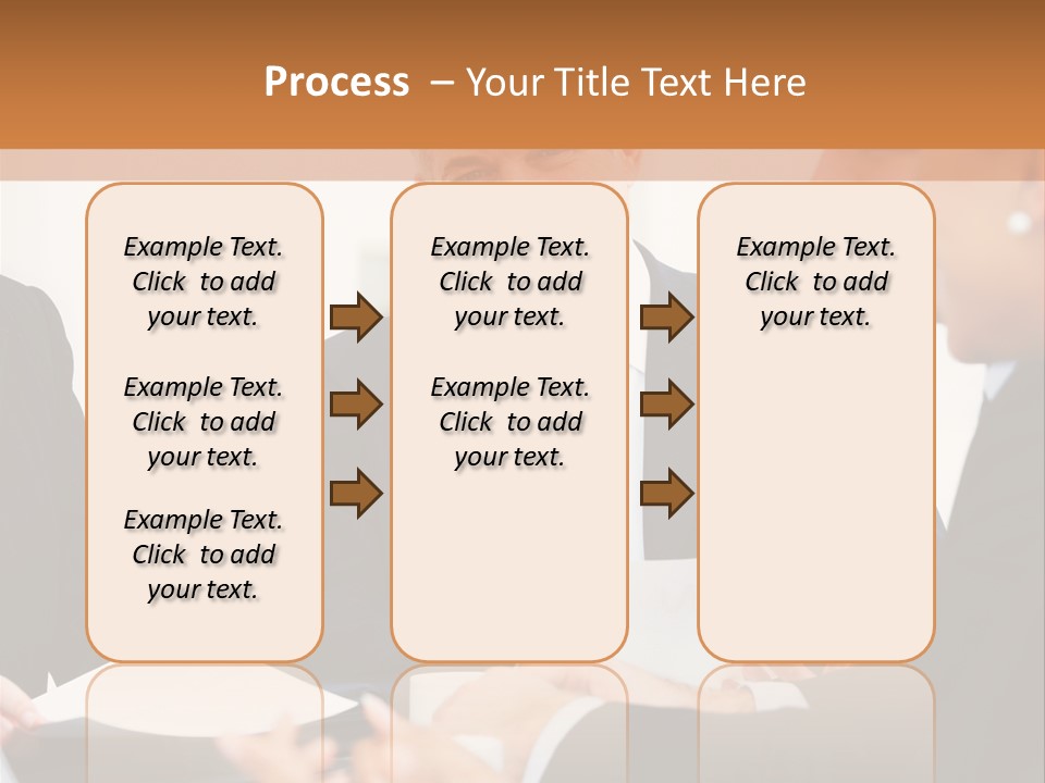 A Group Of Business People Sitting Around A Table PowerPoint Template