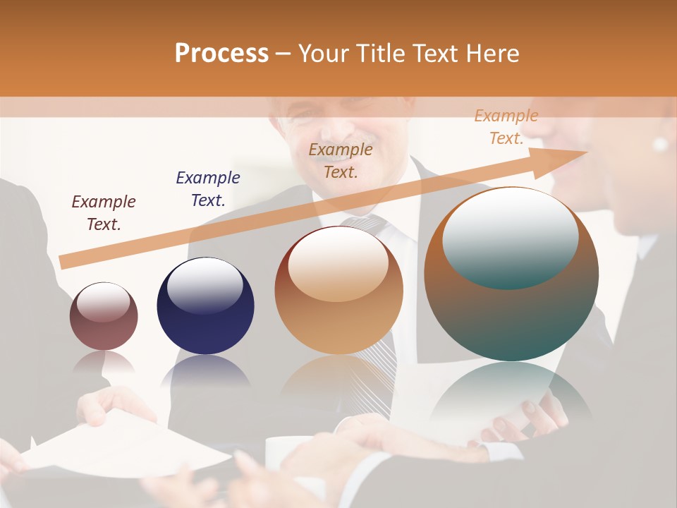 A Group Of Business People Sitting Around A Table PowerPoint Template