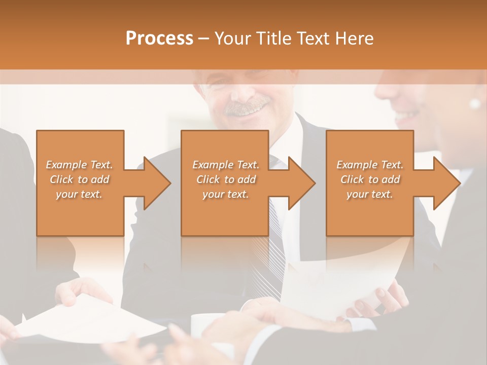 A Group Of Business People Sitting Around A Table PowerPoint Template