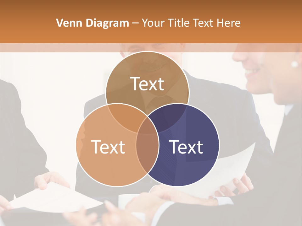 A Group Of Business People Sitting Around A Table PowerPoint Template