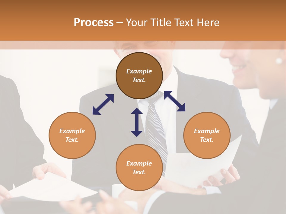 A Group Of Business People Sitting Around A Table PowerPoint Template