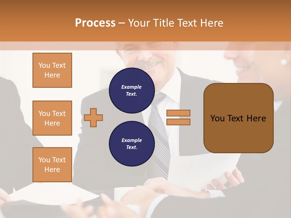 A Group Of Business People Sitting Around A Table PowerPoint Template