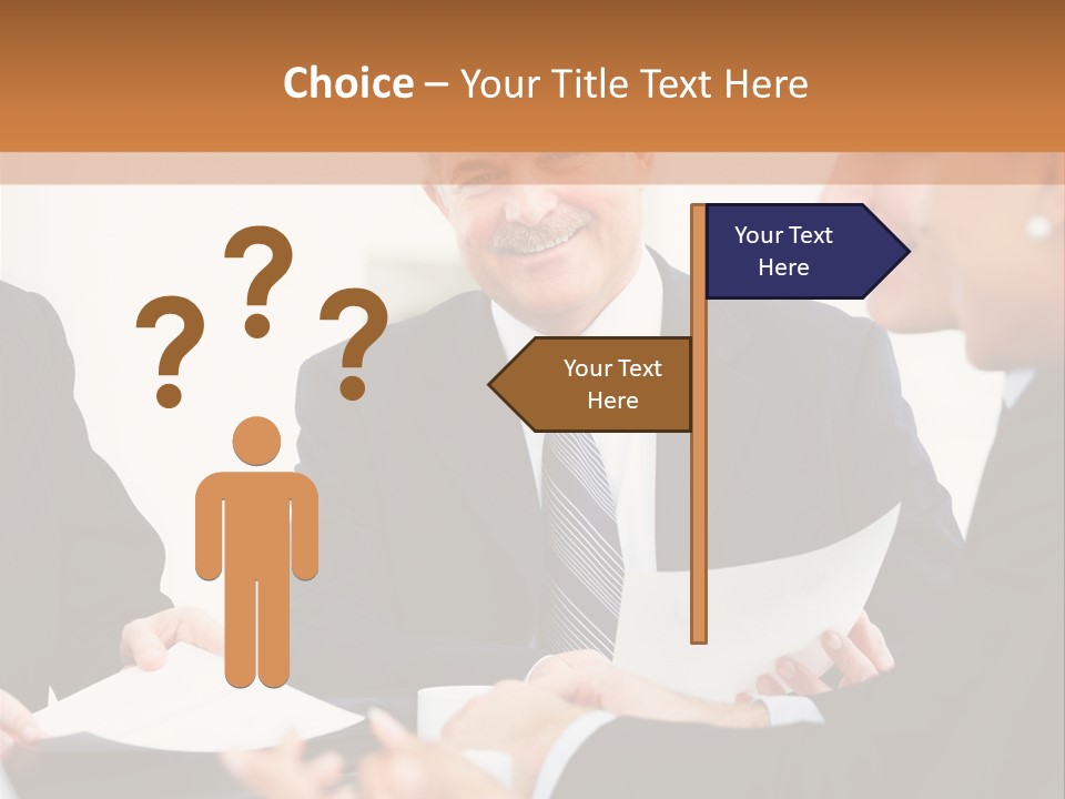 A Group Of Business People Sitting Around A Table PowerPoint Template