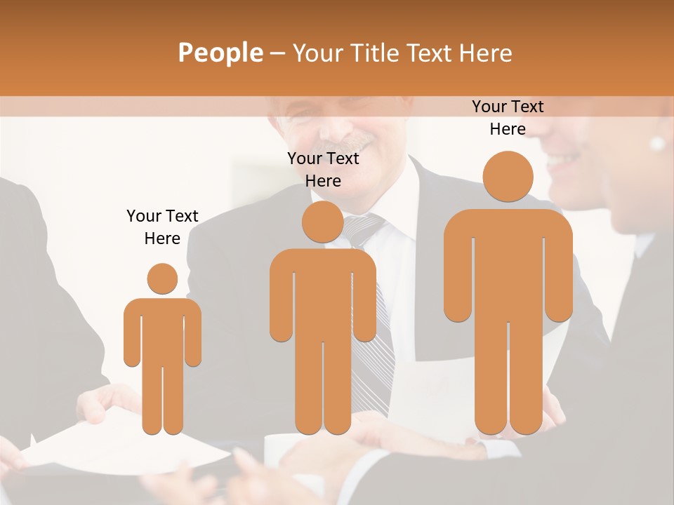 A Group Of Business People Sitting Around A Table PowerPoint Template