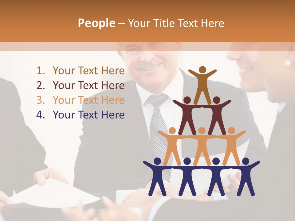 A Group Of Business People Sitting Around A Table PowerPoint Template