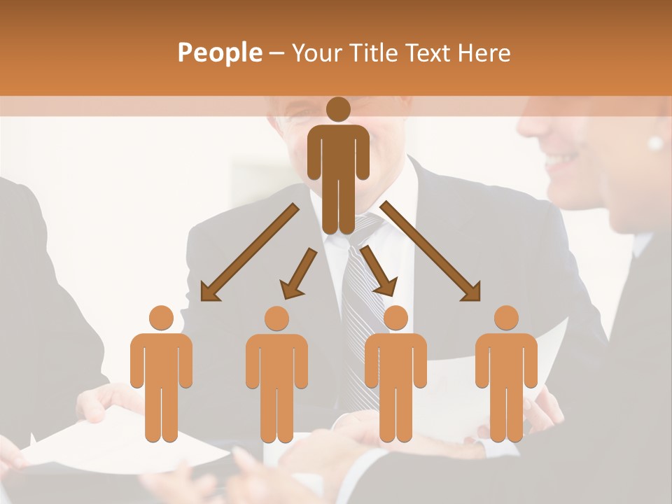 A Group Of Business People Sitting Around A Table PowerPoint Template