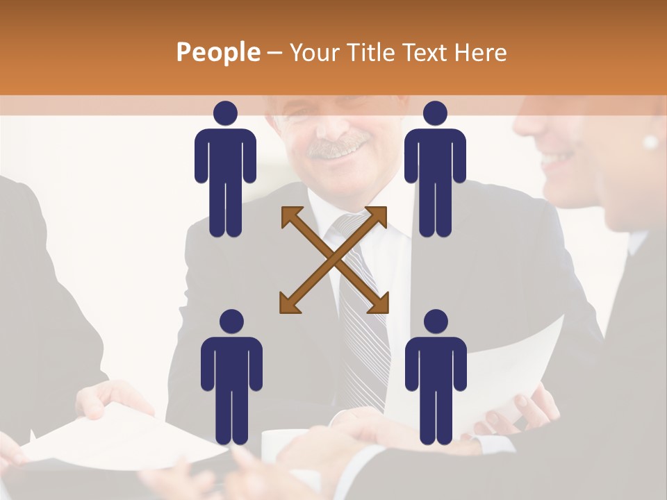 A Group Of Business People Sitting Around A Table PowerPoint Template